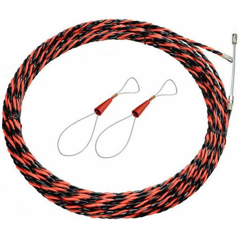 Tire-fil électrique 50m – Diamètre 6mm – Polyester 3 torsions – Tête de guidage à ressort pour espaces confinés