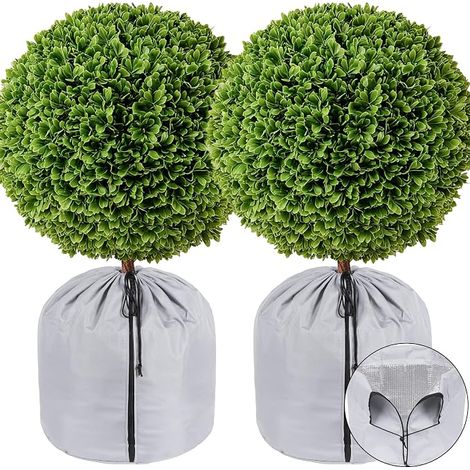 Housses Thermiques pour Plantes en Pot, Lot de 2, 65 × 70 cm, Argent (1/5)
