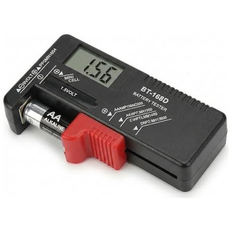 Testeur de Piles Numérique Universel (BT-168D), Vérificateur Batterie avec Écran LCD Précis pour AA AAA C D 9V (Contacts Latéraux) et Boutons 1.5V - (1/5)
