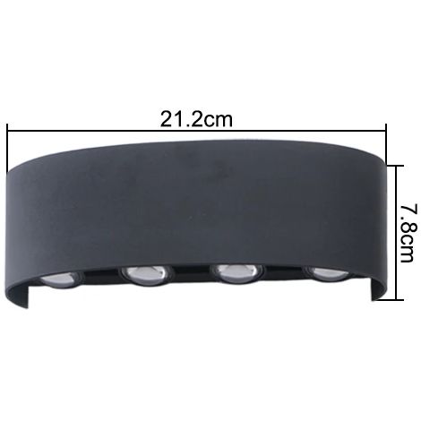Applique murale LED (6500K - 8W) extérieure étanche IP65, éclairage lumineux vers le haut et vers le bas, pour intérieur, escalier, jardin, etc., en plastique, AC110-220V (1/5)