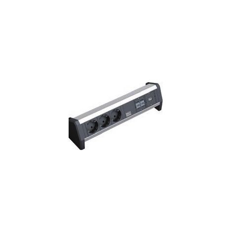 Bachmann DESK 1 base múltiple 3 salidas AC Negro, Gris