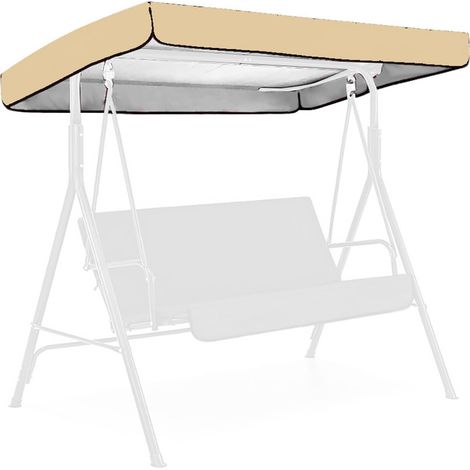 Toile De Protection Solaire - Bâche De Canopée Extérieure Pour Chaise De Jardin - 191 X 120 X 19 Cm - Polyester Enduit 190 Deniers - Gris - 1 Pièce (1/5)