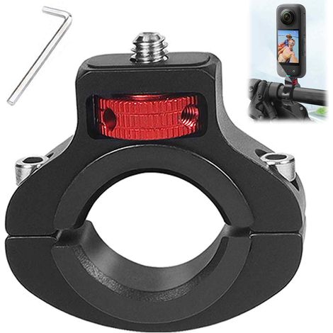 Support Vélo pour Caméra d'Action - Rotation 360° - Compatible Tube de 22 à 32 mm - Aluminium CNC - Pour Caméras Action et Supports Téléphone - 1 Pièce (1/5)
