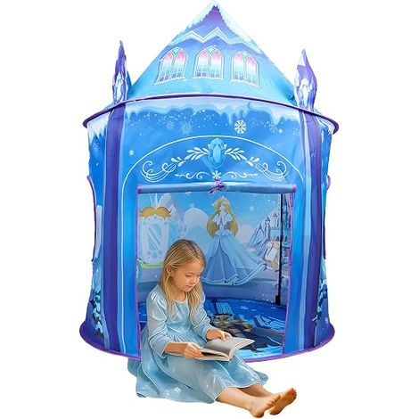 Tente de Jeu de Princesse pour Filles Château de Glace Jeu de rôle Maison de Jeu Tente Pop-up Jouet Cadeau pour Enfants Tout-Petits (1/5)