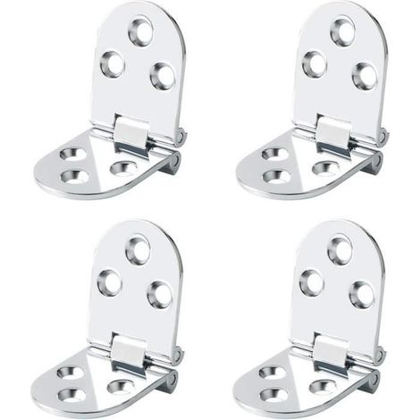Charnières de Table Pliantes Connecteur Rabattable Montage de Meubles en Inox Pliant de 180 Degrés, 2.5 mm d’Épaisseur,Argent (1/4)