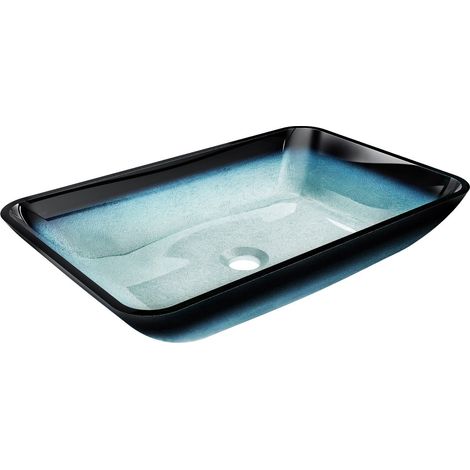 Mexen Megan Glas-Waschbecken zur Aufsatzmontage 56 x 36 cm, blau - 24135647 (1/5)