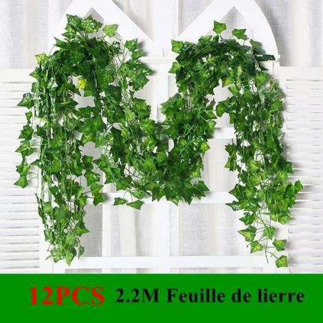 Lierre Artificiel - Vigne Artificielle 2,2 M - Pour Décoration Intérieure Jardin Mariage - Lot De 12 Pièces (1/4)