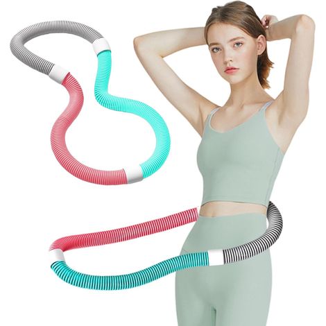 Soft Hula Hoop for Adults - 1.4 kg, Foldable, Weighted Fitness Hoop for Belly and Waist, Soft Spring Hula Hoop, Spring Hoops Waist Fitness Compass for Home, Gym, School (1/5)