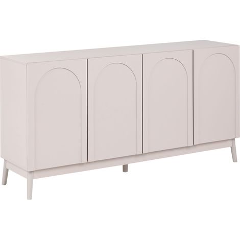 Sideboard Cabinet 4 Doors Particle Board Melamine Light Beige Boulia (1/5)