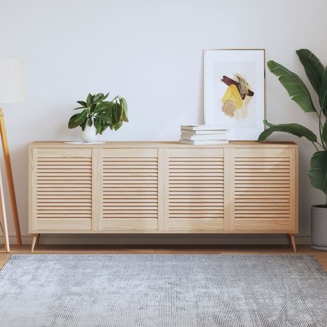 Portes d'armoire à lattes, lot de 4, 61,5 x 49,4 cm, bois massif