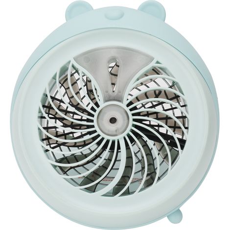 Mini ventilateur de bureau mignon et portable avec brumisateur humidificateur pour la maison et le bureau, ours bleu (1/5)