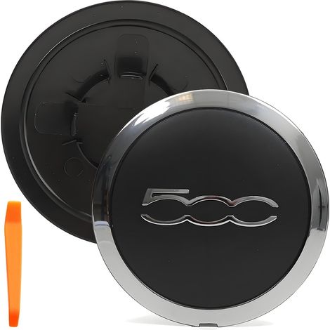 500 2012 2022 Enjoliveur de Roue Central pour 500 [2007 Onwards] Enjoliveur de Moyeu Central de Voiture Bouchon de Centre de Roue en Alliage 51884863, 68078419AC, 68078421AC, 68078421AB (1/5)
