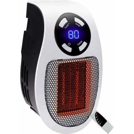 KZQ 500 Watts Chauffage Soufflant Ceramique Mini Chauffage Soufflant Chauffage Dappoint éConomique Portable Chauffage sur Prise avec Thermostat et Minuterie, pour Bureau, Chambre, Salon-(blanche-avec (1/4)