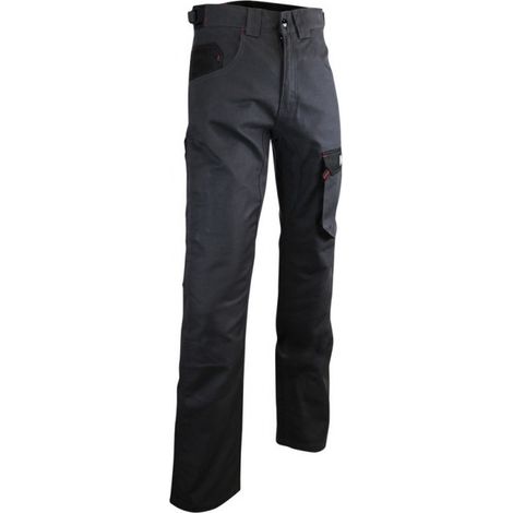 LMA – Pantalon de jardinage 300g gris nuit et noir – Multipoche avec renforts – Taille 36 pour professionnels du bâtiment (1/2)