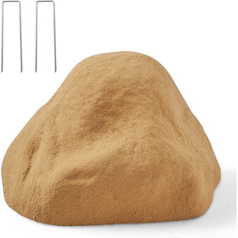 VEVOR Faux Rock Cover, Outdoor Fake Rock Well Pump Cover, Realistic Natural Texture, Lightweight & Weather-Resistant Polyresin Artificial Boulder for Landscaping Garden Yard Decor, Sand, Small Size