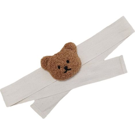 Embrasses de rideaux brodées tête d'ours, cordon d'attache, décoration pour chambre d'enfant, ours brun