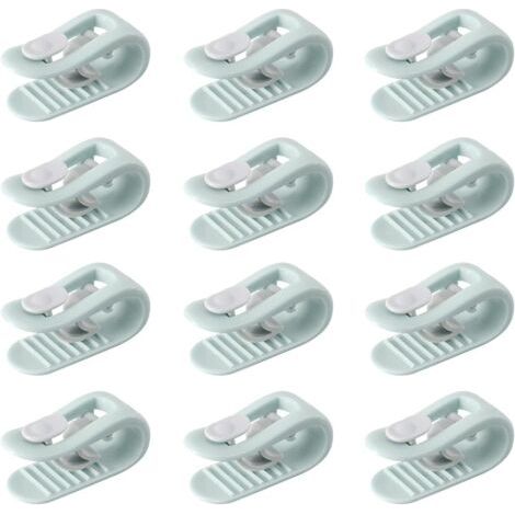 [JAMAIS UTILISÉ]12 vert Enfile Couette, Clip Housse De Couette, Pince Housse de Couette, Attache Couette, Attache Drap Housse, Anti-dérapant sans Aiguille Clip de Fixation Literie Accessoires