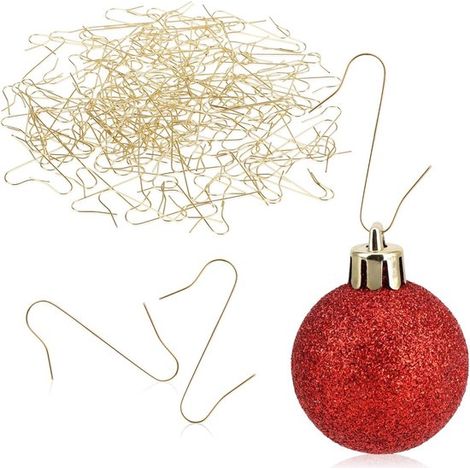 100 ganchos para adornos de árbol de Navidad, diseño de doble gancho en forma de S, aptos para todo tipo de adornos, color plata (1/5)