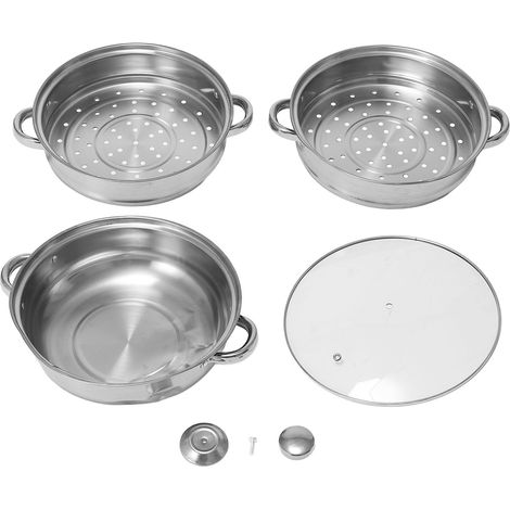 Verstärkter Edelstahl-Dampfgarer, multifunktional, großes Fassungsvermögen und Doppelgriff für den Hausgebrauch. (1/5)