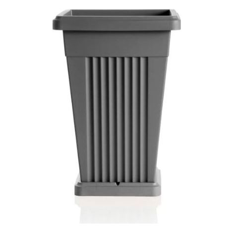 Jarrón Pirámide Gris con Platillo