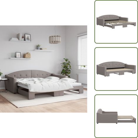Sofá cama gris - vidaXL Sofá cama nido tela gris taupe 100x200 cm - Sofá cama con cama nido
