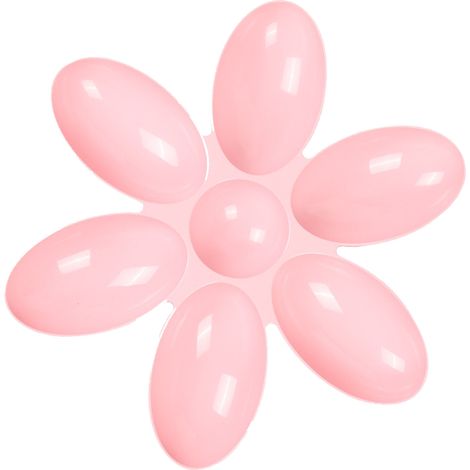 Bol de nourriture pour chat en plastique 6 pétales longue durée facile à nettoyer mangeoire pour chiots pour petits chats chatons rose (1/5)