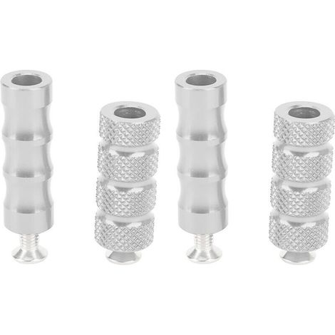Repose-pieds de frein de moto, 2 paires, processus de placage CNC, ajustement précis pour boulons de montage M6 6mm, argent- Crezuo (1/4)