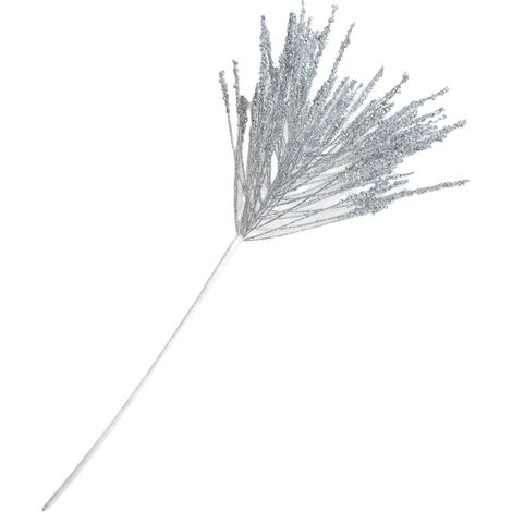 2PC-Branche décorative de Noël argentée à paillettes, branche en forme de feu d’artifice, accessoire d’ornement pour sapin de Noël (1/4)