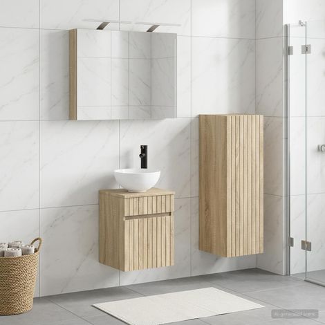 vidaXL Bathroom Furniture Set 4 pcs Sonoma Oak (1/5)