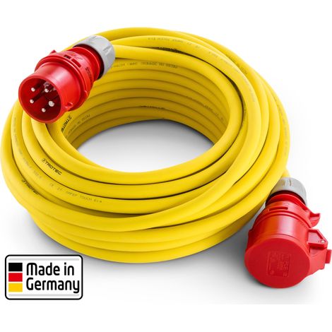 Trotec – Rallonge 20 m CEE 32 A – 400 V – Section 6 mm² – Gaine néoprène résistante aux intempéries – Inverseur de phase intégré