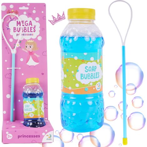 Set Mega Principessa - Bolle di sapone liquide con anello e bastoncino, 300245