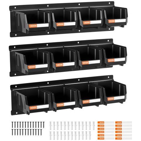 Bac à Bec Mural 12 PCS Bacs de Rangement Empilables Suspendus (1/5)