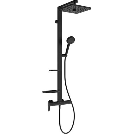 Ideal Standard Ceraflow ALU+ - Set de douche avec mitigeur, 26x26 cm, 2 jets, noir soyeux BE204XG