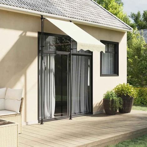Auvent rétractable crème 100x150 m tissu et acier (1/2)
