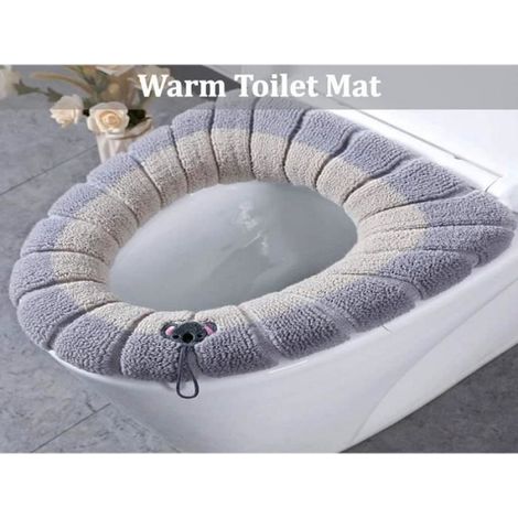 Housse De Siege De Toilette - Flanelle - Universelle - Lavable En Machine - 4 Couleurs - 4 Pieces (1/4)