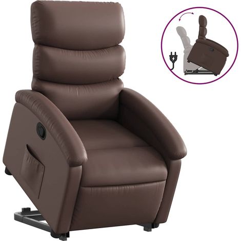 Maison Exclusive - Relaxsessel mit Aufstehhilfe Braun Kunstleder