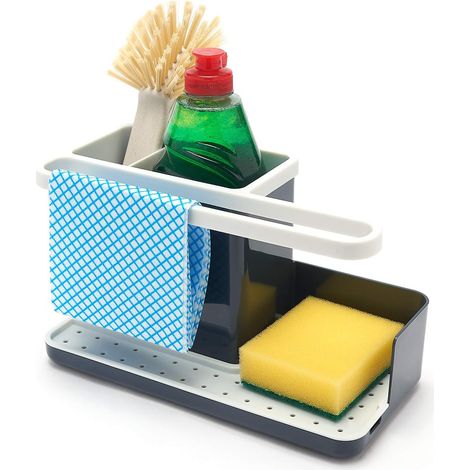 1 Organisateur d'évier, Plateau récupérateur Amovible, Antidérapant, Plastique ABS, Pour Cuisine