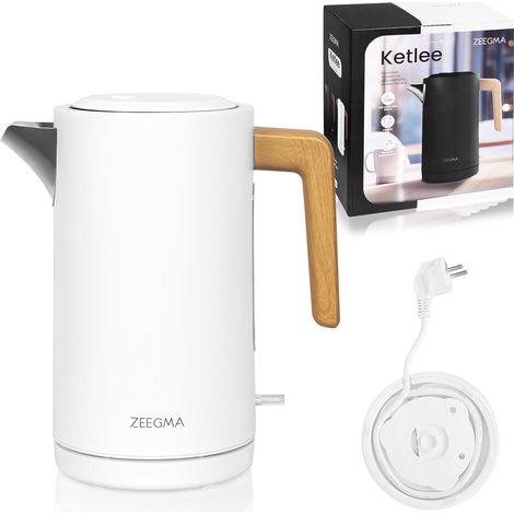 Bouilloire électrique sans fil 1,7 l pour thé et café, puissance de 2200 W, indicateur de niveau d'eau, arrêt automatique, acier inoxydable, design moderne et élégant (1/5)