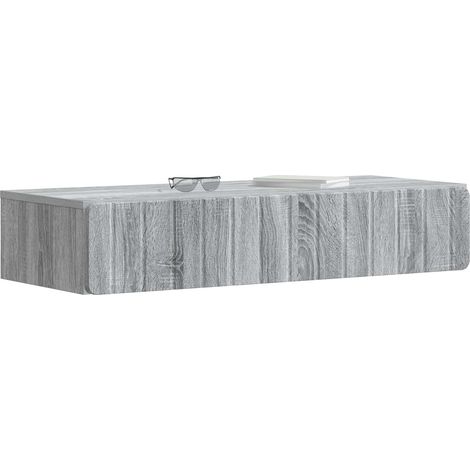 Maison Exclusive - Tavolino da Parete Laterale Grigio Sonoma 87,5 x 34,5 x 17 cm