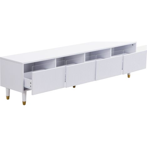 Mobile TV bianco moderno 178 cm con 4 cassetti, MDF e acrilico, per soggiorno (1/5)