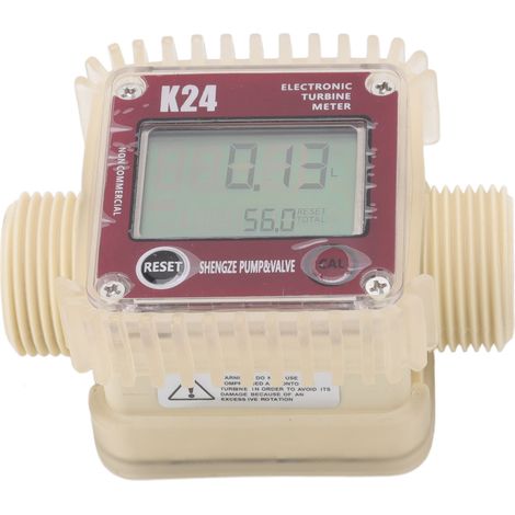 Compteur de débit turbine numérique 20BAR haute précision écran LCD G1 filetage mâle pour carburant avec 4 unités de mesure (1/5)