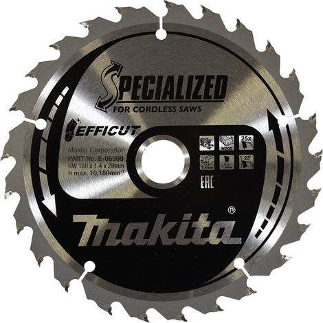 Makita  EFFICUT  Hoja  de  sierra  para  madera  150  x  20  x  25Z  -  E-06909