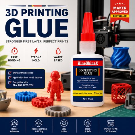 KineShineX 3D-Druckkleber Modellbau und Reparatur Starker Klebstoff eignet sich zur Reparatur defekter Druckteile. (1/5)