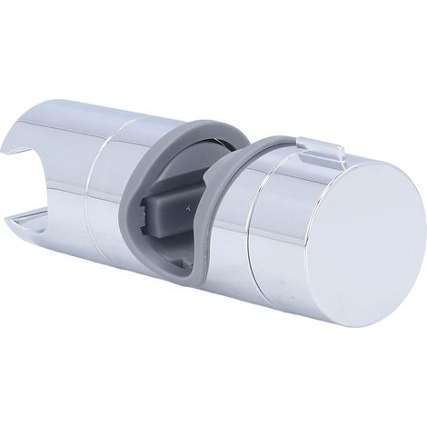 Support de pommeau de douche coulissant en ABS chromé, réglable en hauteur et orientable à 360°, pour tuyaux de 18 à 25 mm. Installation facile sur barre de douche. (1/4)