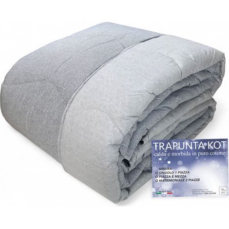 TRAPUNTA KOT © dis. BOY grigio MADE IN ITALY puro COTONE 1 PIAZZA
