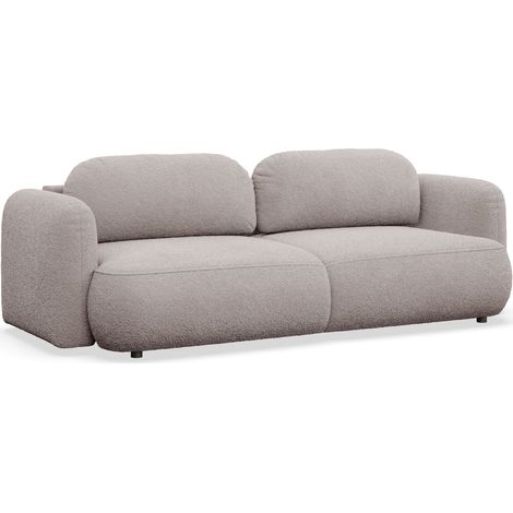 Selsey Tvoya – 3-Sitzer Schlafsofa mit Bouclé-Bezug, Graubeige
