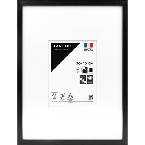 Cadre Photo Noir 30x40 cm et 40x30 cm - Convient au A4 – Baguette fine et minimaliste - Cadre Photo Wild en Bois, Fabriqué en France - Verre acrylique Incassable (1/5)