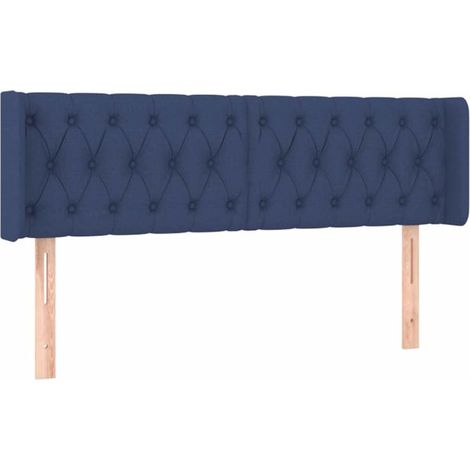Maison Exclusive - Kopfteil mit Ohren Blau 147x16x78/88 cm Stoff (1/5)