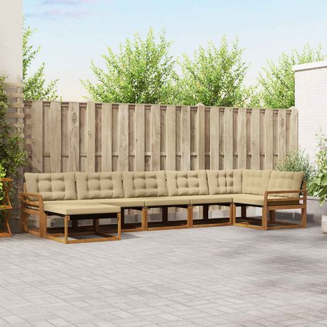 Outdoor-Sofagarnitur 21 pcs Natur und Beige Massivholz Akazie (1/5)