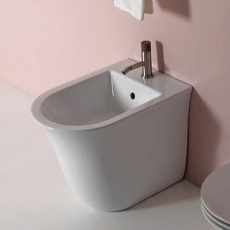 Bidet In Ceramica a Terra FLUT Bianco Lucido - Design Moderno (1/5)